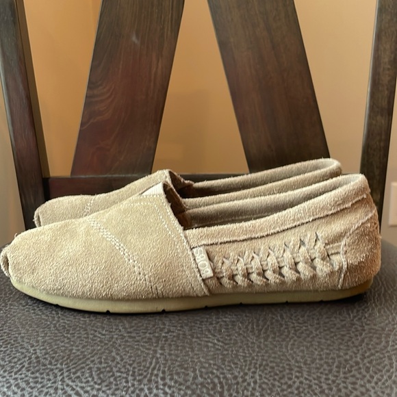 Taupe Tan sz 7 BOBS from Sketchers suede memory foam flats - Picture 1 of 5